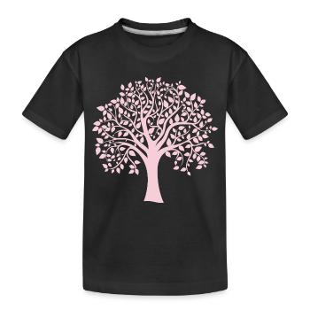 Icon Pink Jumbo Tree Print Silhouette - Kids' Premium Organic T-Shirt - black - Front