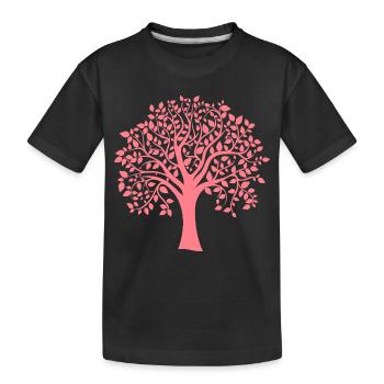 Icon Red Jumbo Tree Print Silhouette - Kids' Premium Organic T-Shirt - black - Front