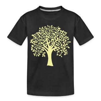 Icon Yellow Jumbo Tree Print Silhouette - Kids' Premium Organic T-Shirt - black - Front
