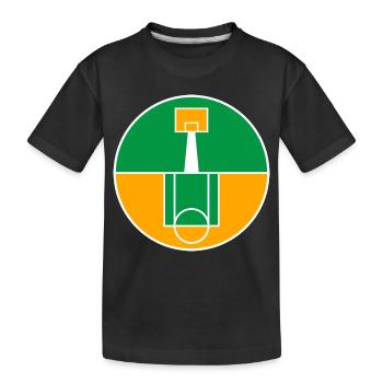 Circular Basketball Court Emblem - Kids' Premium Organic T-Shirt - black - Front