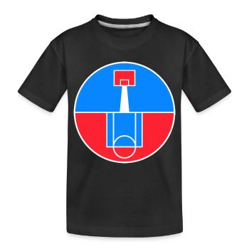 Rundes Basketballfeld-Abzeichen - Kinder Premium Bio T-Shirt - Schwarz - Vorne