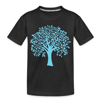 Icon Blue Jumbo Tree Print Silhouette - Kids' Premium Organic T-Shirt - black - Front