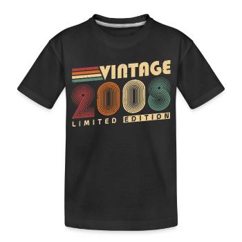 Vintage 2008 Jahrgang Geburtstagsgeschenk - Kinder Premium Bio T-Shirt - Schwarz - Vorne