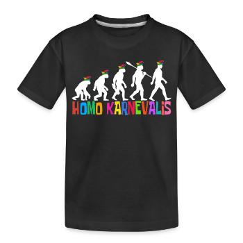 Homo Karnevalis | Evolution der Narren, Fastnacht - Kinder Premium Bio T-Shirt - Schwarz - Vorne