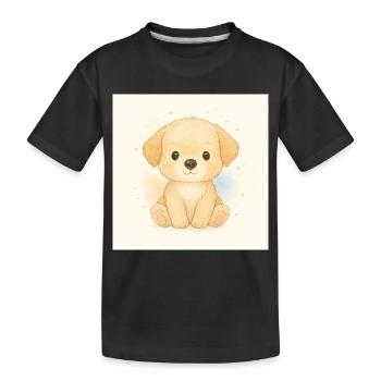 Kindermotiv_Welpen - Kinder Premium Bio T-Shirt - Schwarz - Vorne