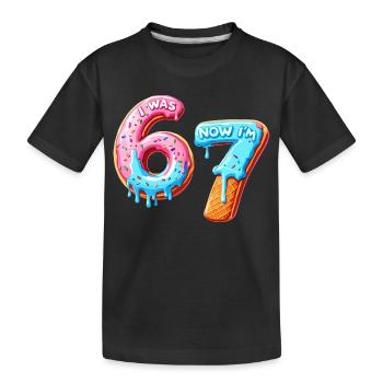 7th Birthday Boy 7 Years Old, I Was 6 Now In 7 - Kids' Premium Organic T-Shirt - black - Front