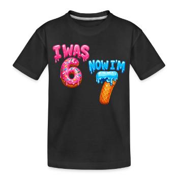 7th Birthday Boy 7 Years Old, I Was 6 Now In 7 - Kids' Premium Organic T-Shirt - black - Front