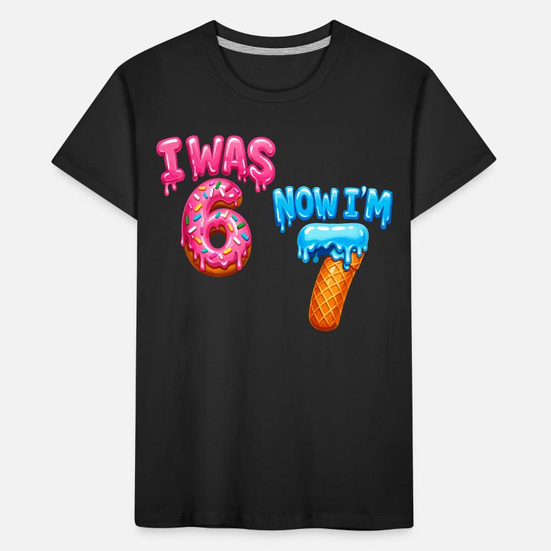 7e anniversaire, garçon de 7 ans, j’avais 6 ans maintenant dans 7 ans T-shirt bio Premium Enfant