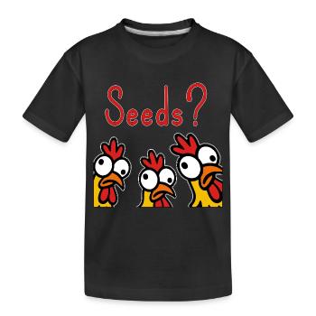 Verrückte Hühner Körner verfressen Hobby - Kinder Premium Bio T-Shirt - Schwarz - Vorne