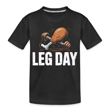 Leg Day Power Duel - Kids' Premium Organic T-Shirt - black - Front
