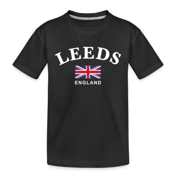 Leeds, England - Kinder Premium Bio T-Shirt - Schwarz - Vorne