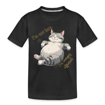 Conserving Energy Cat: Cozy Lounge - Kids' Premium Organic T-Shirt - black - Front
