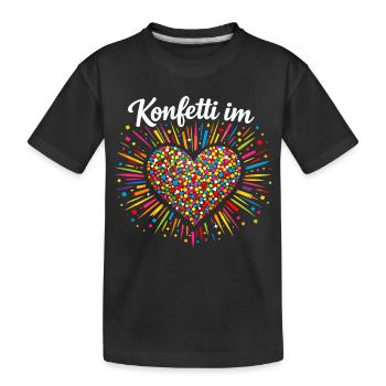 Confettis dans le cœur du carnaval - T-shirt bio Premium Enfant - noir - Devant