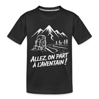 Abenteuer-Rucksackwandern - Kinder Premium Bio T-Shirt - Schwarz - Vorne