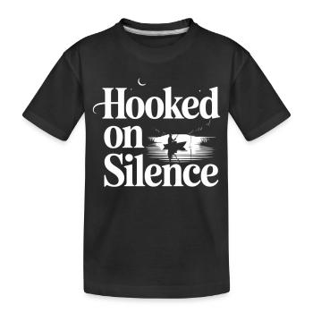 Hooked on Silence Angelmotiv - Kinder Premium Bio T-Shirt - Schwarz - Vorne