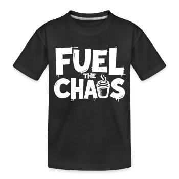 Fuel the Chaos Kaffee Spruch für Rebellen - Kinder Premium Bio T-Shirt - Schwarz - Vorne