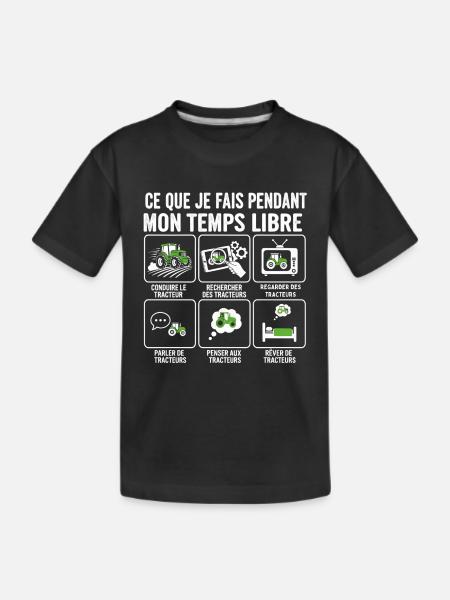 Temps libre et tracteurs: activités - Børne premium T-shirt økologisk - sort