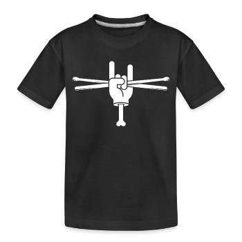 Tenir des baguettes de batterie dans la main - T-shirt bio Premium Enfant - noir - Devant