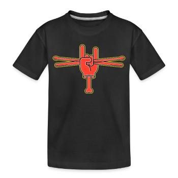 Cartoon Hand With Drumsticks - Kids' Premium Organic T-Shirt - black - Front