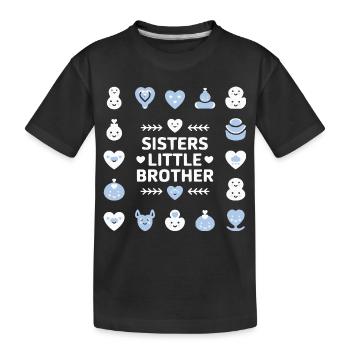Motif Sœur et Petit Frère - T-shirt bio Premium Enfant - noir - Devant