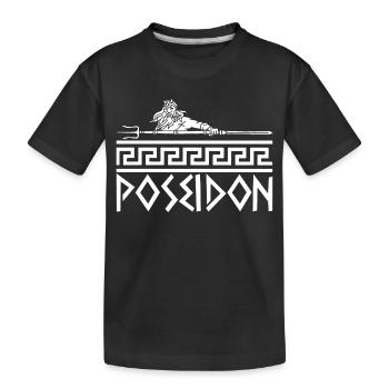 Griechischer Meeresgott (Weiß) - Kinder Premium Bio T-Shirt - Schwarz - Vorne