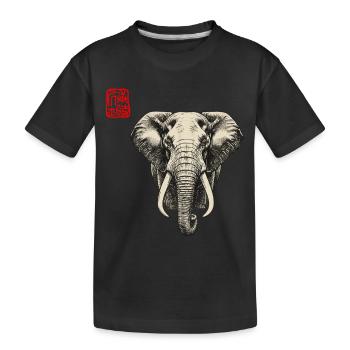 Éléphant asiatique - T-shirt bio Premium Enfant - noir - Devant