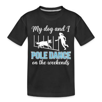 Danse au poteau en disant drôle d’agilité en slalom - T-shirt bio Premium Enfant - noir - Devant