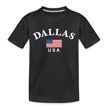 Dallas, USA - Kinder Premium Bio T-Shirt - Schwarz - Vorne
