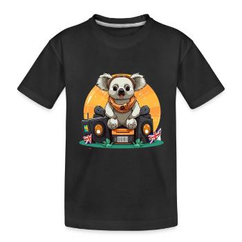 Koala DJ Boombox RetroVibe - Kids' Premium Organic T-Shirt - black - Front