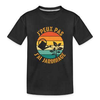 J'peux pas j'ai jardinage - T-shirt bio Premium Enfant - noir - Devant