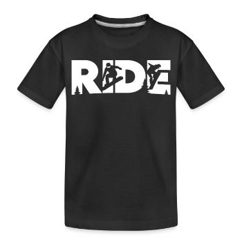 Ride Snowboarden Snowboard Snowboarder - Kinder Premium Bio T-Shirt - Schwarz - Vorne