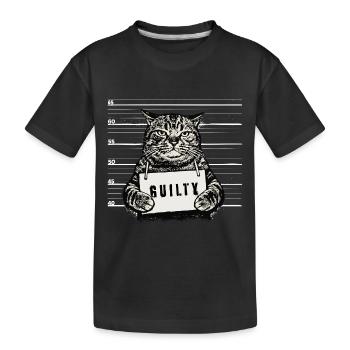 Grim Cat – Coupable de la photo d’identité judiciaire - T-shirt bio Premium Enfant - noir - Devant
