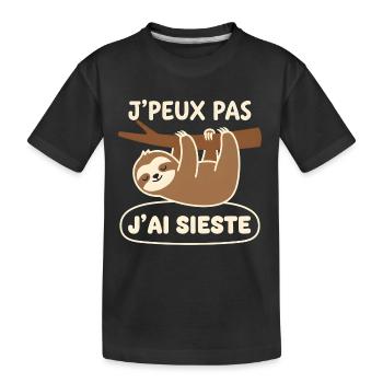 Sloth's Nap - Kids' Premium Organic T-Shirt - black - Front