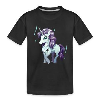 Unicorn Crystal Rain - Kids' Premium Organic T-Shirt - black - Front