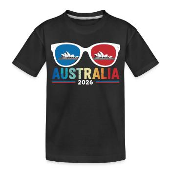 Australien Sydney Oper Sonnenbrille 2026 - Kinder Premium Bio T-Shirt - Schwarz - Vorne