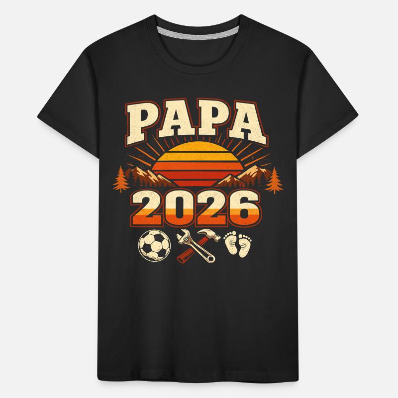 Papa 2026 Loading Geschenk Werdender Vater Kinder Premium Bio T-Shirt