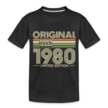 Original 1980 Nostalgia Edition - Kids' Premium Organic T-Shirt - black - Front