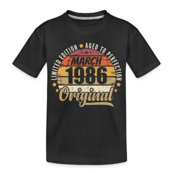 40. Anniversaire 40 Années Série Limitée Mars 1986 - T-shirt bio Premium Enfant - noir - Devant