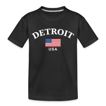 Detroit, USA - Kids' Premium Organic T-Shirt - black - Front
