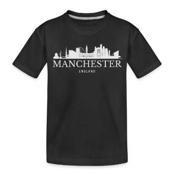 Manchester Skyline, Manchester Angleterre - T-shirt bio Premium Enfant - noir - Devant