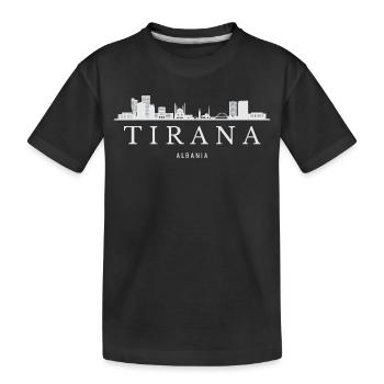 Skyline de Tirana, Tirana Albanie - T-shirt bio Premium Enfant - noir - Devant