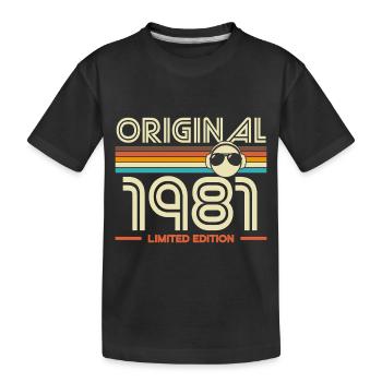 Originale Vintage Limited Edition von 1981 - Kinder Premium Bio T-Shirt - Schwarz - Vorne