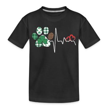Kleeblatt Rhythmus Herzschlag - Kinder Premium Bio T-Shirt - Schwarz - Vorne