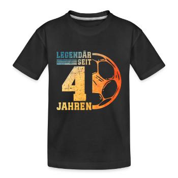 4th Birthday 4 Years Young Kids Soccer - Kids' Premium Organic T-Shirt - black - Front