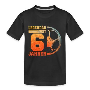 6th Birthday 6 Years Young Kids Football - Kids' Premium Organic T-Shirt - black - Front
