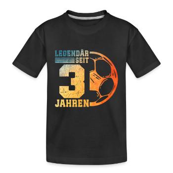 3rd Birthday 3 Years Young Kids Football - Kids' Premium Organic T-Shirt - black - Front