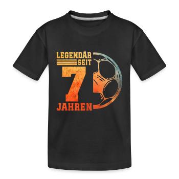 7th Birthday 7 Years Young Kids Football - Kids' Premium Organic T-Shirt - black - Front