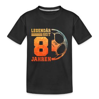 8. Geburtstag 8 Jahre Junge Kinder Fußball - Kinder Premium Bio T-Shirt - Schwarz - Vorne