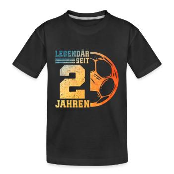 2nd Birthday 2 Years Young Kids Football - Kids' Premium Organic T-Shirt - black - Front