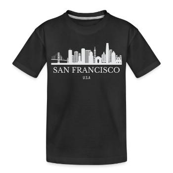 Skyline von San Francisco, San Francisco, USA - Kinder Premium Bio T-Shirt - Schwarz - Vorne